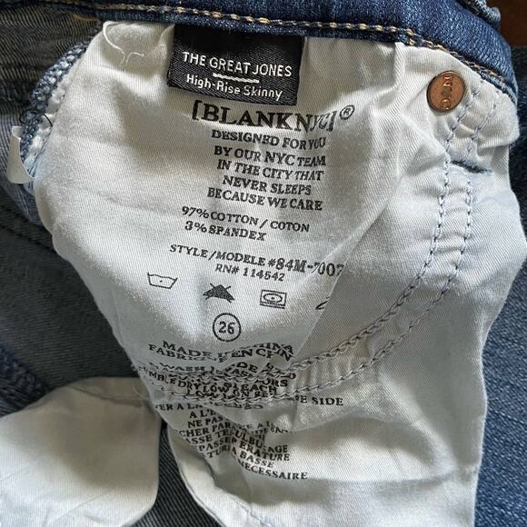 Blank NYC High-Rise Skinny Button Fly Denim Jeans Womens SIZE 26 Medium Wash - Picture 4 of 11